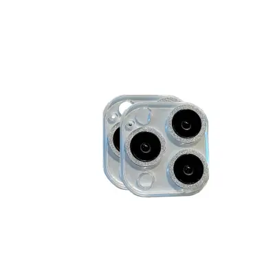2-paket zaštitne folije za objektiv s integriranim šljokicama (srebrna) kompatibilan s iPhone 17 Srebrna