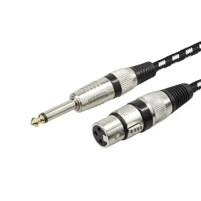 6.5mm do XLR ženski mikrofonski kabel - Povežite pojačala, miksete i audio opremu Crna i Bijela