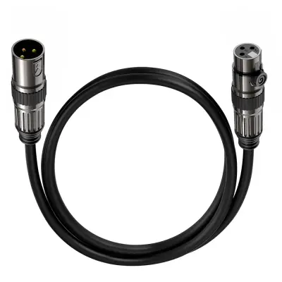 XLR muški na ženski mikrofonski kabel - balansirani mikrofonski kabel za audio miksere, zvučne kartice i mikrofone Crna