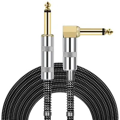 6,35 mm kabel za instrumente za gitaru - Niska razina šuma za bas, akustične i električne instrumente Crna
