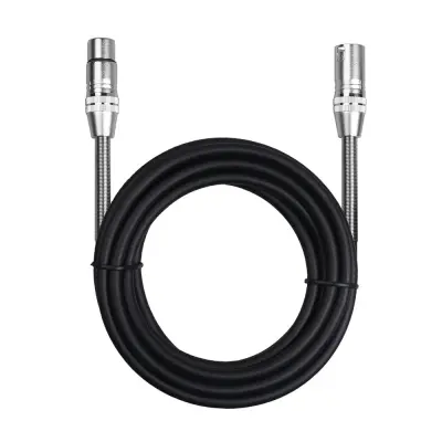 XLR muški na ženski mikrofonski kabel - balansirani audio kabel za mikser, pojačalo, zvučnik i mikrofon Crna