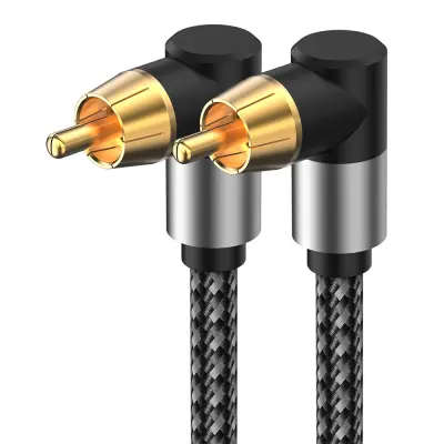 Digitalni koaksijalni audio kabel pod pravim kutom - Povežite TV, SPDIF 5.1 kanalni RCA Crna