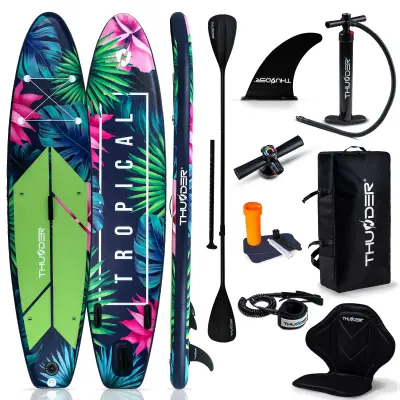Napuhana SUP daska 320 × 75 × 15 cm – set s veslom, sjedalom, torbom i pumpom THUNDER® TROPI