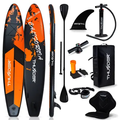 Napuhana SUP daska – stabilna 365 cm, debljine 15 cm, s veslom i sjedalom (nosivost 150 kg) THUNDER® EARTH