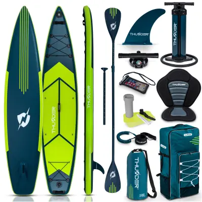 Napuhana SUP daska – stabilna 365 cm, debljine 15 cm, s veslom i sjedalom (nosivost 150 kg) THUNDER® VISO