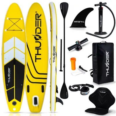 Napuhana SUP daska 320 × 75 × 15 cm – set s veslom, sjedalom, torbom i pumpom THUNDER® COAST-YELLOW