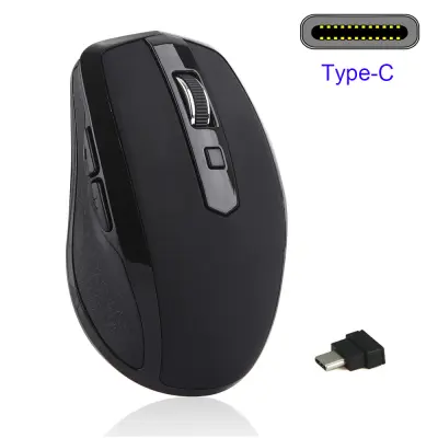 Tihi bežični USB miš - Ergonomski dizajn i precizno praćenje Crna