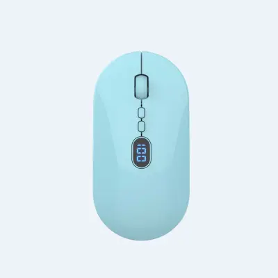USB bežični Bluetooth miš s digitalnim zaslonom - 2.4G + Bluetooth dvostruki način rada punjivi miš Plava