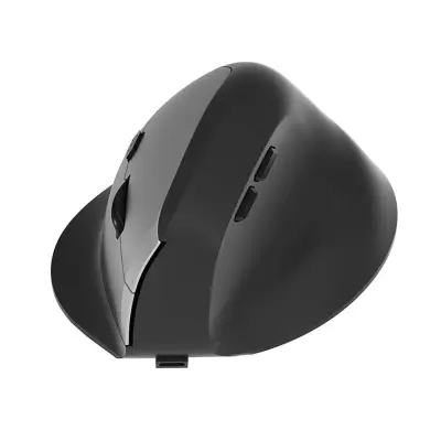 Ergonomski vertikalni bežični miš - 2.4G + Bluetooth dvostruki način rada, punjivi Type-C Siva