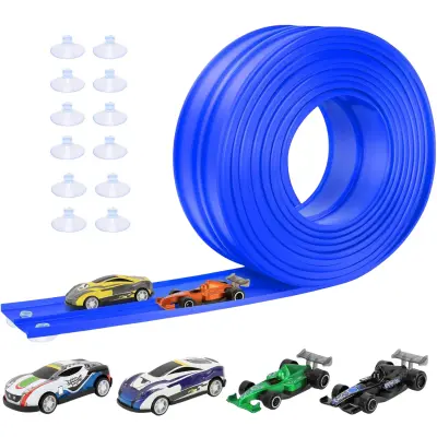 Steza za autiće s 4 autića, dječja utrkivačka staza 5 m, automobilska trkaća pista | BLUETURBO