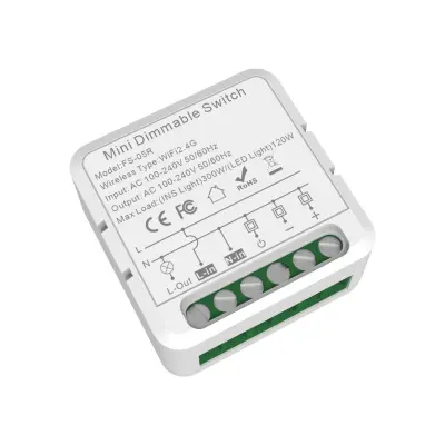 Mini In-Wall WiFi Smart Switch s mjerenjem, 16A - Glasovno i App upravljanje Bijela