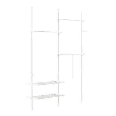 Teleskopska Stalak za Odjeću Podesiva Visina 147-195x200-295cm FRG34-II-W