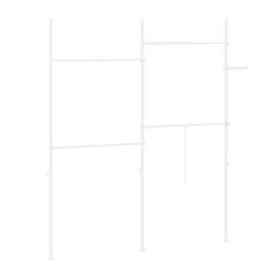 Teleskopski Rack za Garderobu Podesivo Rješenje za Pohranu Bijela 200-295x124-226cm KLS03-II-W