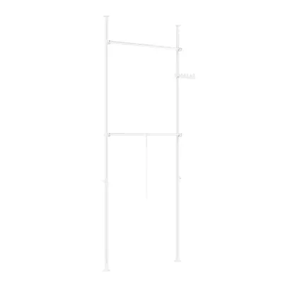 SoBuy Podesivi Podni Stalak za Odjeću s Teleskopskim Sustavom Bijeli 75-126x200-295cm FRG109-II-W