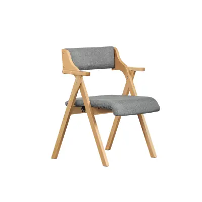 Sklopiva Stolica Masivno Drvo Pjeskana Sjedalica Odvojivi Navlaka 61.5x56x77.6cm FST98-HG