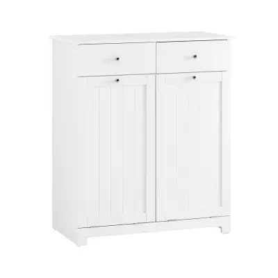 Praktični Kupaonski Ormarić s Postoljem za Rublje, Bijela Mat 78x38.5x90.5cm BZR33-II-W