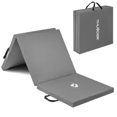 Madrac za gimnastičku prostirku za vježbanje na sklapanje – tvrdi, neklizajući, 180×60×4 cm THUNDER® MG-01-SIVI