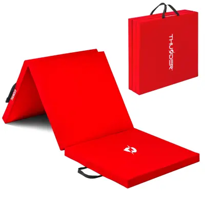Madrac za gimnastičku prostirku za vježbanje na sklapanje – tvrdi, neklizajući, 180×60×4 cm THUNDER® MG-01-RED