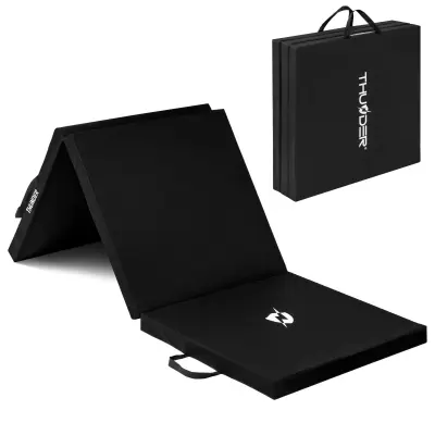 Madrac za gimnastičku prostirku za vježbanje na sklapanje – tvrdi, neklizajući, 180×60×5 cm THUNDER® MG-02-BLACK
