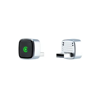 Bežični CarPlay adapter - D07 Srebrni 2-u-1 za Apple & Android telefone Srebrna