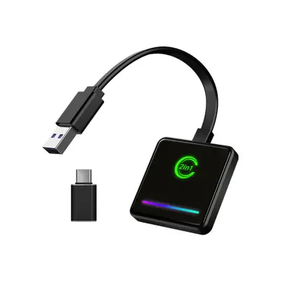 2-u-1 bežični adapter za CarPlay i Android Auto Crna