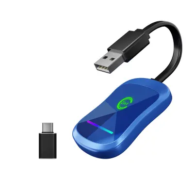 2-u-1 bežični CarPlay adapter - Žičani u bežični CarPlay i Android Auto Crna