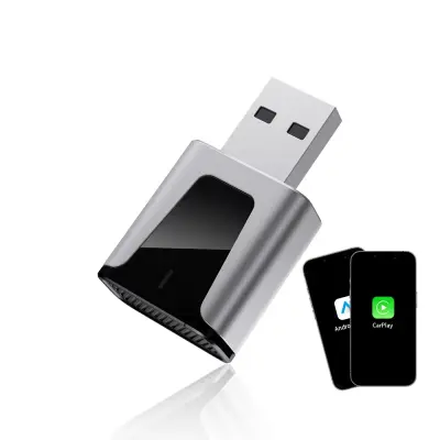 Mini USB bežični CarPlay & Android Auto 2-u-1 pametna auto kutija J30 - Trenutna veza Crna