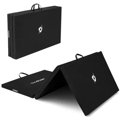 Madrac za gimnastičku prostirku za vježbanje na sklapanje – tvrdi, neklizajući, 197×100×5 cm THUNDER® MG-03-BLACK