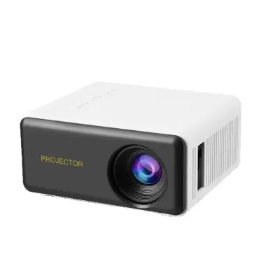 1080P kućni projektor za spavaću sobu, prijenosni mini projektor s HDMI, USB, TF, AV i audio podrškom Crna i bijela