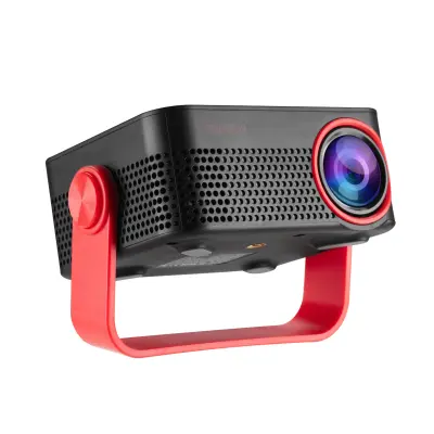 Prijenosni kućni projektor s 3D i WiFi, podrška za 1080P, HDMI/USB/TF povezivost Crna+Crvena