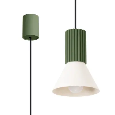 Viseća lampa ESTRIA 1 bež/maslinasto zelena