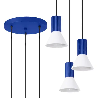 Viseća lampa ESTRIA 3P bijela/ultramarin