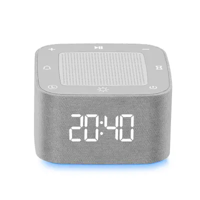 Bluetooth zvučnik za spavanje s bijelim šumom - 32 prirodna zvuka, mjerač vremena i noćno svjetlo Siva