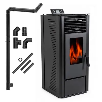 Peć na pelete – Wi-Fi upravljanje, spremnik 20 kg, automatsko grijanje THUNDER® KARMEN-BLACK 10 kW