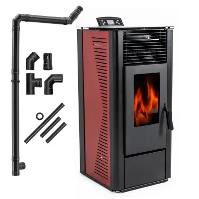 Peć na pelete – Wi-Fi upravljanje, spremnik 20 kg, automatsko grijanje THUNDER® KARMEN-RED 10 kW
