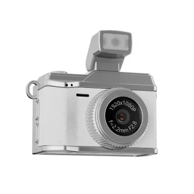 Mini Retro Kamera s Bljeskalicom: 1080P HD Video, Vintage Stil, Prijenosni Snimač Bijela
