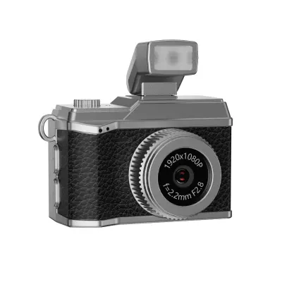 Mini Retro Kamera s Bljeskalicom: 1080P HD Video, Vintage Stil, Prijenosni Snimač Crna