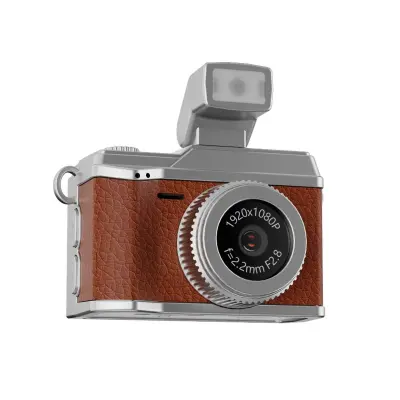 Mini Retro Kamera s Bljeskalicom: 1080P HD Video, Vintage Stil, Prijenosni Snimač Smeđa