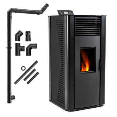 Peć na pelete– vodeni plašt, Wi-Fi upravljanje, automatsko grijanje THUNDER® VAYNE-BLACK