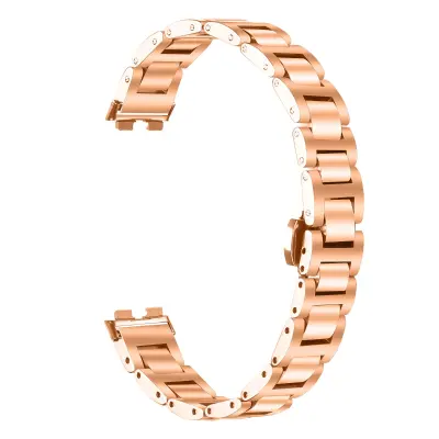 Elegantni remen od nehrđajućeg čelika kompatibilan s Huawei Band 8/9/10 - Tanak dizajn Ružičasto zlato