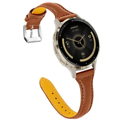 Tanak kožni remen u obliku slova T kompatibilan s Garmin Venu 3S/Huawei GT4/5/6 41MM/42MM Smeđa