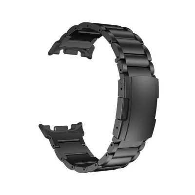 Remen od titana za sat kompatibilan sa Samsung Watch Ultra 2/Ultra 1 - Kopča s tri perle u obliku kornjače Crna