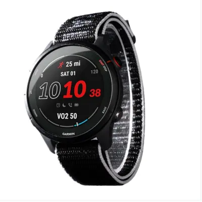 Crno-bijela najlonska narukvica za sat kompatibilna s Garmin 255/265/Venu 3/965/Fenix 8/7 - Brza kopča Crno-bijela
