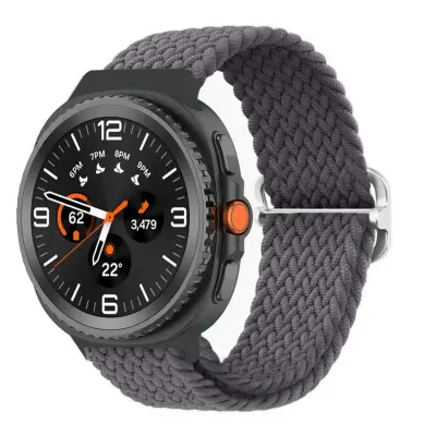 Tkana omčasta narukvica kompatibilna sa Samsung Watch8/Galaxy Watch8 Classic - Prozračna najlonska narukvica Siva
