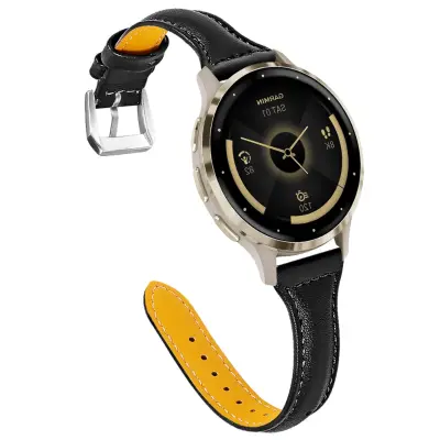 Tanak kožni remen u obliku slova T kompatibilan s Garmin Venu 3S/Huawei GT4/5/6 41MM/42MM Crna