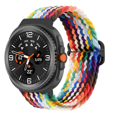 Tkana omčasta narukvica kompatibilna sa Samsung Watch8/Galaxy Watch8 Classic - Prozračna najlonska narukvica Višebojna