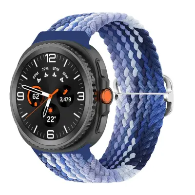Tkana omčasta narukvica kompatibilna sa Samsung Watch8/Galaxy Watch8 Classic - Prozračna najlonska narukvica Plava