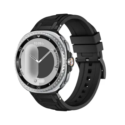 Silikonski remen za sat kompatibilan sa Samsung Galaxy Watch8 - Crni Crna