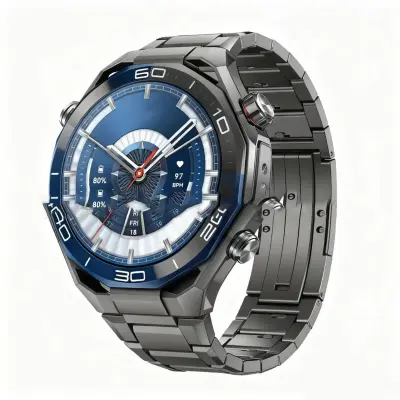 22mm Titanium Watch Band with Butterfly Buckle Compatible with Huawei WATCH Ultimate & GT Series Siva