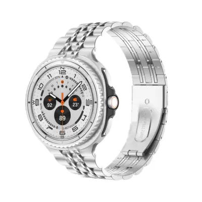 Metalna narukvica od nehrđajućeg čelika kompatibilna sa Samsung Galaxy Watch 8/8 Classic - Dizajn sa sedam perli Srebrna